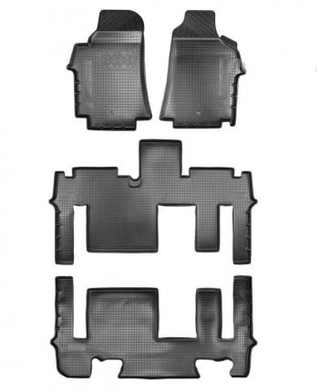 4 099 р. Коврики салонные Noplast (3 ряда)  Hyundai Starex/Grand Starex/H1  2 TQ (2018-2024) (Черный)  с доставкой в г. Калуга. Увеличить фотографию 1