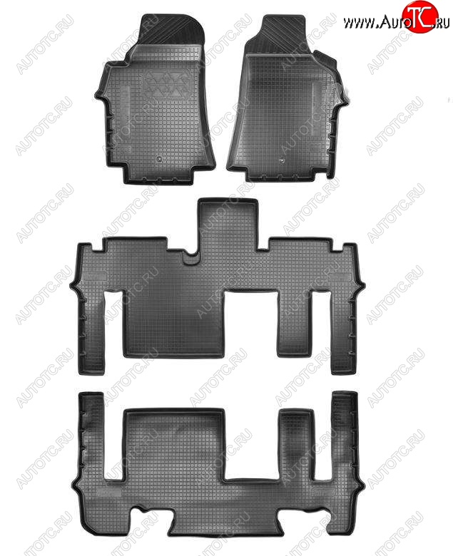 4 099 р. Коврики салонные Noplast (3 ряда)  Hyundai Starex/Grand Starex/H1  2 TQ (2018-2024) (Черный)  с доставкой в г. Калуга