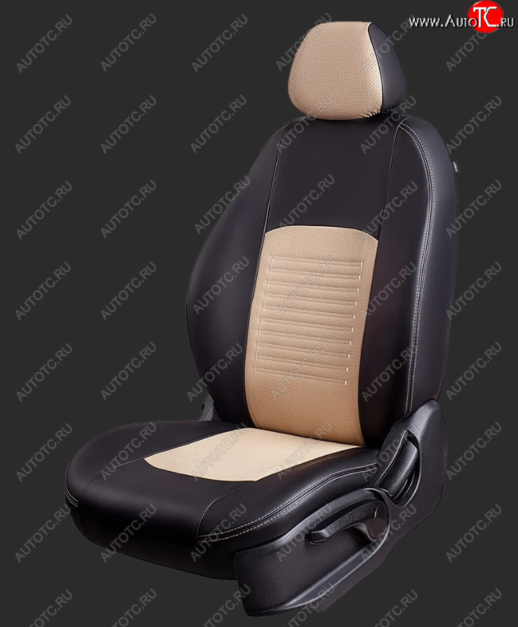 8 749 р. Чехлы для сидений Lord Autofashion Турин (экокожа, спинка 40/60, подлокотник, 2 П- и 3 Г-образных подголовника)  Hyundai Tucson  3 TL (2015-2021) (Черный, вставка бежевая)  с доставкой в г. Калуга