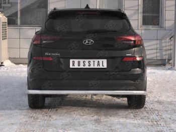 Защита заднего бампера (Ø63 мм, нержавейка) RUSSTAL Hyundai Tucson 3 TL рестайлинг (2018-2021)