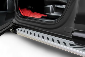 19 749 р. Порожки для ног Slitkoff Elite  Hyundai Tucson  3 TL (2018-2021) (Silver)  с доставкой в г. Калуга. Увеличить фотографию 1