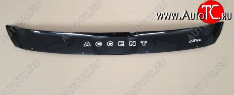 999 р. Дефлектор капота (с 2010 г.в.) Russtal (короткий)  Hyundai Accent  седан ТагАЗ (2001-2012)  с доставкой в г. Калуга