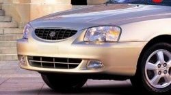 3 599 р. Передний бампер Стандартный  Hyundai Accent  седан ТагАЗ (2001-2012) (Окрашенный)  с доставкой в г. Калуга. Увеличить фотографию 1