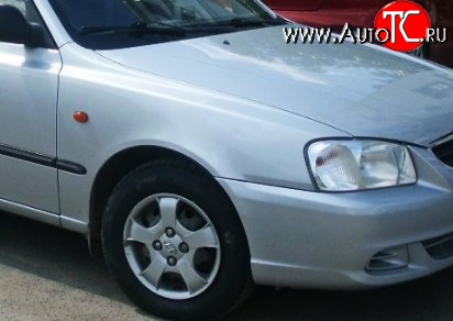 4 999 р. Переднее правое крыло Стандартное  Hyundai Accent  седан ТагАЗ (2001-2012) (Окрашенное)  с доставкой в г. Калуга