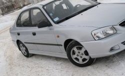 3 899 р. Пороги накладки Style  Hyundai Accent  седан ТагАЗ (2001-2012) (Неокрашенные)  с доставкой в г. Калуга. Увеличить фотографию 2