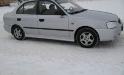 3 899 р. Пороги накладки Style Hyundai Accent седан ТагАЗ (2001-2012) (Неокрашенные)  с доставкой в г. Калуга. Увеличить фотографию 3