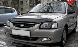 1 484 р. Защита передних фар NovLine (очки) . Hyundai Accent седан ТагАЗ (2001-2012)  с доставкой в г. Калуга. Увеличить фотографию 1