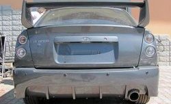 6 099 р. Задний бампер RACER DESIGN  Hyundai Accent  седан ТагАЗ (2001-2012) (Неокрашенный)  с доставкой в г. Калуга. Увеличить фотографию 1