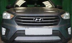 1 539 р. Защитная сетка на бампер Russtal (хром)  Hyundai Creta  GS (2015-2021)  с доставкой в г. Калуга. Увеличить фотографию 1