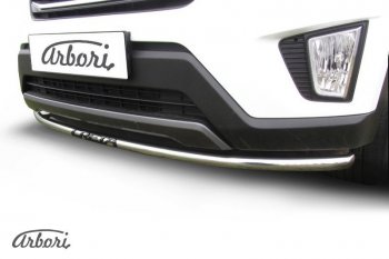 Защита переднего бампера Arbori (с надписью, нержавейка, 1 труба d42 mm). Hyundai Creta GS дорестайлинг (2015-2019)
