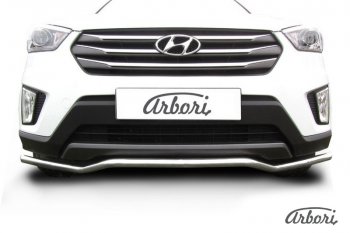 4 799 р. Защита переднего бампера Arbori (волна, нержавейка, 1 труба d42 mm). Hyundai Creta GS рестайлинг (2019-2021)  с доставкой в г. Калуга. Увеличить фотографию 2