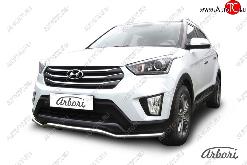 4 799 р. Защита переднего бампера Arbori (волна, нержавейка, 1 труба d42 mm). Hyundai Creta GS рестайлинг (2019-2021)  с доставкой в г. Калуга