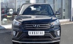Защита переднего бампера (Ø42 мм, нержавейка) Russtal Hyundai Creta GS рестайлинг (2019-2021)