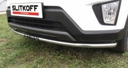 8 899 р. Одинарная защита переднего бампера диаметром 42 мм с надписью Slitkoff  Hyundai Creta  GS (2015-2021) (Нержавейка, Полированная)  с доставкой в г. Калуга. Увеличить фотографию 1