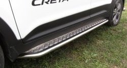 Широкая защита порогов Slitkoff Hyundai Creta GS дорестайлинг (2015-2019)