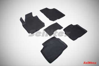 Износостойкие резиновые коврики в салон с высоким бортом Seintex  Elantra  HD, I30  FD