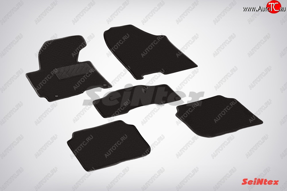 2 599 р. Комплект ворсовых ковриков в салон LUX Seintex  Hyundai Elantra  MD (2010-2016) (Чёрный)  с доставкой в г. Калуга