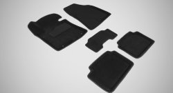 4 299 р. Износостойкие коврики в салон SeiNtex Premium 3D 4 шт. (ворсовые, черные) Hyundai I30 2 GD дорестайлинг, хэтчбэк 5 дв. (2011-2015)  с доставкой в г. Калуга. Увеличить фотографию 1