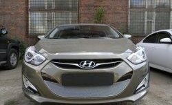 2 349 р. Сетка на бампер Russtal (хром) Hyundai I40 1 VF рестайлинг седан (2015-2019)  с доставкой в г. Калуга. Увеличить фотографию 3