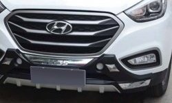 17 299 р. Накладка на передний бампер CT v2  Hyundai IX35  1 LM (2009-2018) (Неокрашенная)  с доставкой в г. Калуга. Увеличить фотографию 2