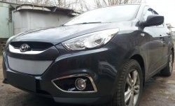 2 199 р. Сетка на бампер Russtal (хром) Hyundai IX35 1 LM дорестайлинг (2009-2013)  с доставкой в г. Калуга. Увеличить фотографию 2