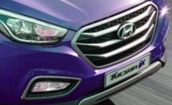 5 749 р. Хромированые накладки решетки радиатора СТ Hyundai Tucson TL дорестайлинг (2015-2018)  с доставкой в г. Калуга. Увеличить фотографию 1