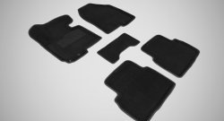 4 799 р. Износостойкие коврики в салон SeiNtex Premium 3D 4 шт. (ворсовые, черные)  Hyundai IX35  1 LM (2009-2018)  с доставкой в г. Калуга. Увеличить фотографию 1
