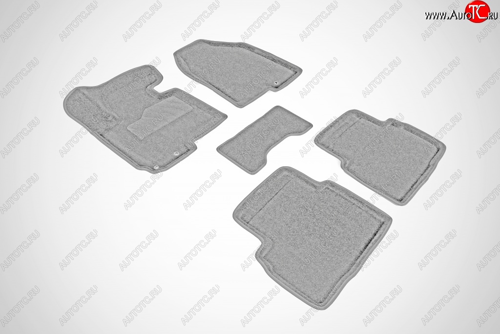 4 799 р. Износостойкие коврики в салон SeiNtex Premium 3D 4 шт. (ворсовые, серые)  Hyundai IX35  1 LM (2009-2018)  с доставкой в г. Калуга