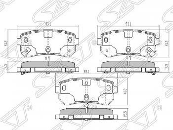 Колодки тормозные SAT (задние) Hyundai IX35 1 LM рестайлинг (2013-2018)