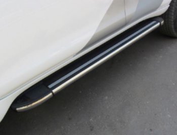 12 509 р. Порожки для ног Arbori Luxe Black  Hyundai Santa Fe  4 TM (2018-2024)  с доставкой в г. Калуга. Увеличить фотографию 1