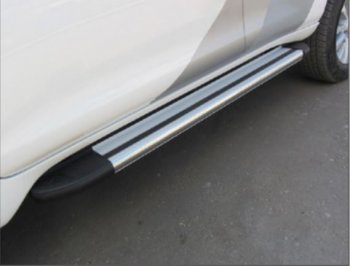 15 389 р. Порожки для ног Arbori Luxe Silver  Hyundai Santa Fe  4 TM (2018-2024)  с доставкой в г. Калуга. Увеличить фотографию 1