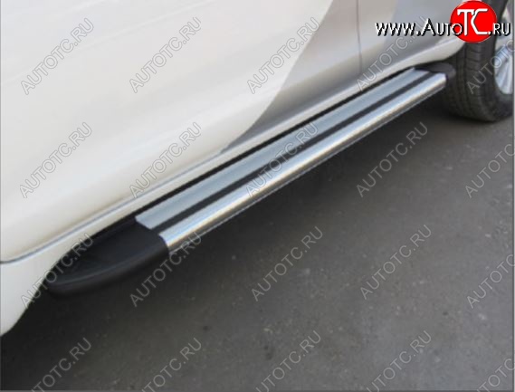15 389 р. Порожки для ног Arbori Luxe Silver  Hyundai Santa Fe  4 TM (2018-2024)  с доставкой в г. Калуга