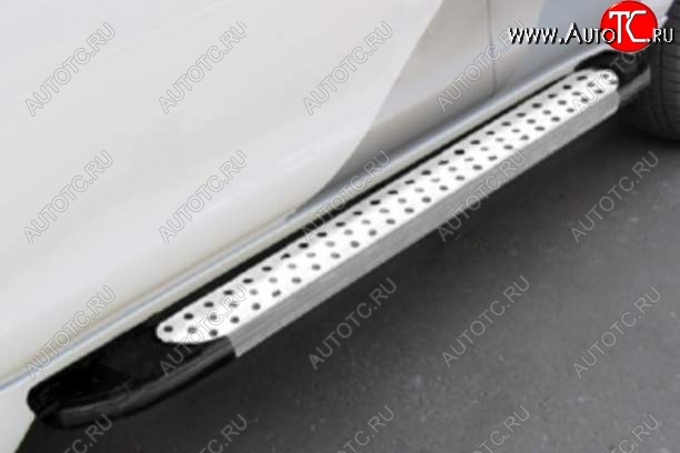 13 499 р. Порожки для ног Arbori Standart Silver  Hyundai Santa Fe  4 TM (2018-2024)  с доставкой в г. Калуга