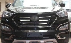 15 499 р. Накладка на передний бампер CT v1 Hyundai Santa Fe 3 DM дорестайлинг (2012-2016) (Неокрашенная)  с доставкой в г. Калуга. Увеличить фотографию 2