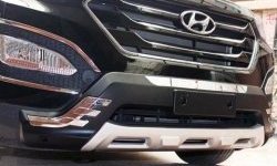 15 499 р. Накладка на передний бампер CT v1 Hyundai Santa Fe 3 DM дорестайлинг (2012-2016) (Неокрашенная)  с доставкой в г. Калуга. Увеличить фотографию 1