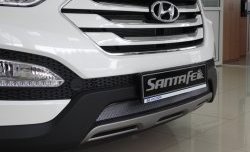 1 539 р. Сетка на бампер Russtal (хром)  Hyundai Santa Fe  3 DM (2012-2016)  с доставкой в г. Калуга. Увеличить фотографию 3