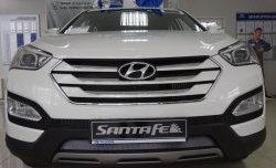 1 539 р. Сетка на бампер Russtal (хром)  Hyundai Santa Fe  3 DM (2012-2016)  с доставкой в г. Калуга. Увеличить фотографию 1