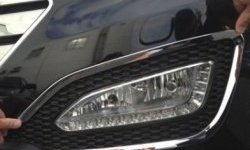 4 199 р. Накладки на вставки под противотуманные фары СТ Hyundai Santa Fe 3 DM дорестайлинг (2012-2016)  с доставкой в г. Калуга. Увеличить фотографию 1
