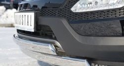 25 999 р. Защита переднего бампера (2 трубыØ75х42 мм, нержавейка) Russtal  Hyundai Santa Fe  3 DM (2012-2016)  с доставкой в г. Калуга. Увеличить фотографию 3