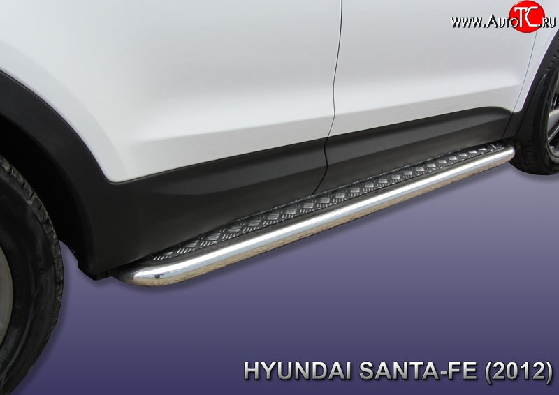 15 249 р. Широкая защита порогов с трубой диаметром 57 мм Slitkoff  Hyundai Santa Fe  3 DM (2012-2016)  с доставкой в г. Калуга