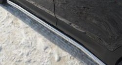 14 849 р. Защита порогов из круглой трубы диаметром 63 мм Russtal  Hyundai Santa Fe  3 DM (2012-2016) (Защита порогов с со скосами на торцах (вариант 1))  с доставкой в г. Калуга. Увеличить фотографию 3