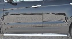 14 849 р. Защита порогов из круглой трубы диаметром 63 мм Russtal  Hyundai Santa Fe  3 DM (2012-2016) (Защита порогов с со скосами на торцах (вариант 1))  с доставкой в г. Калуга. Увеличить фотографию 5