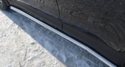 14 849 р. Защита порогов из круглой трубы диаметром 63 мм Russtal  Hyundai Santa Fe  3 DM (2012-2016) (Защита порогов с со скосами на торцах (вариант 1))  с доставкой в г. Калуга. Увеличить фотографию 6