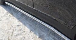 14 849 р. Защита порогов из круглой трубы диаметром 63 мм Russtal  Hyundai Santa Fe  3 DM (2012-2016) (Защита порогов с со скосами на торцах (вариант 1))  с доставкой в г. Калуга. Увеличить фотографию 11