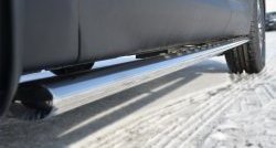 20 749 р. Защита порогов с круглыми вставками для ног из овальной трубы диаметром 75x42 мм Russtal  Hyundai Santa Fe  3 DM (2012-2016)  с доставкой в г. Калуга. Увеличить фотографию 3