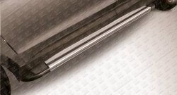 Алюминиевые пороги Slitkoff Luxe Silver Hyundai Santa Fe 3 DM дорестайлинг (2012-2016)