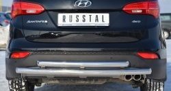 16 699 р. Защита заднего бампера (2 трубы Ø63 мм, нержавейка) Russtal  Hyundai Santa Fe  3 DM (2012-2016)  с доставкой в г. Калуга. Увеличить фотографию 4
