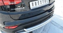 16 699 р. Защита заднего бампера (2 трубы Ø63 мм, нержавейка) Russtal  Hyundai Santa Fe  3 DM (2012-2016)  с доставкой в г. Калуга. Увеличить фотографию 1