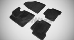 Износостойкие коврики в салон 3D HYUNDAI SANTA FE III черные (компл) Hyundai (Хюндаи) Santa Fe (Санта)  3 DM (2012-2016) 3 DM дорестайлинг