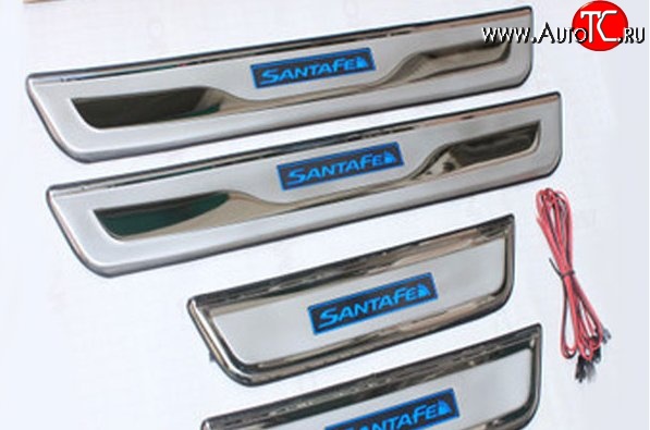 1 399 р. Накладки на порожки автомобиля M-VRS  Hyundai Santa Fe  2 CM (2006-2012)  с доставкой в г. Калуга